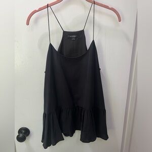 ⭐️🖤ACROBAT🖤⭐️ASHLEY BLACK SILK RUFFLE TANK SIZE LARGE